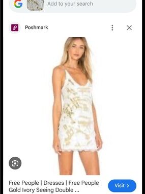 Free People Ivory and Gold Mini Dress